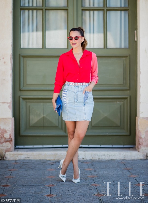 怎么穿都朝气满满的牛仔半裙,女神超模都在穿!