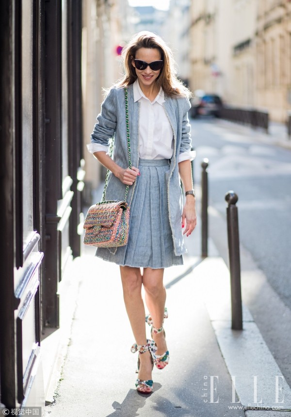 怎么穿都朝气满满的牛仔半裙,女神超模都在穿!